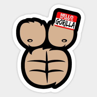 My Name Is Gorilla Chest Suit Halloween Costume Sticker